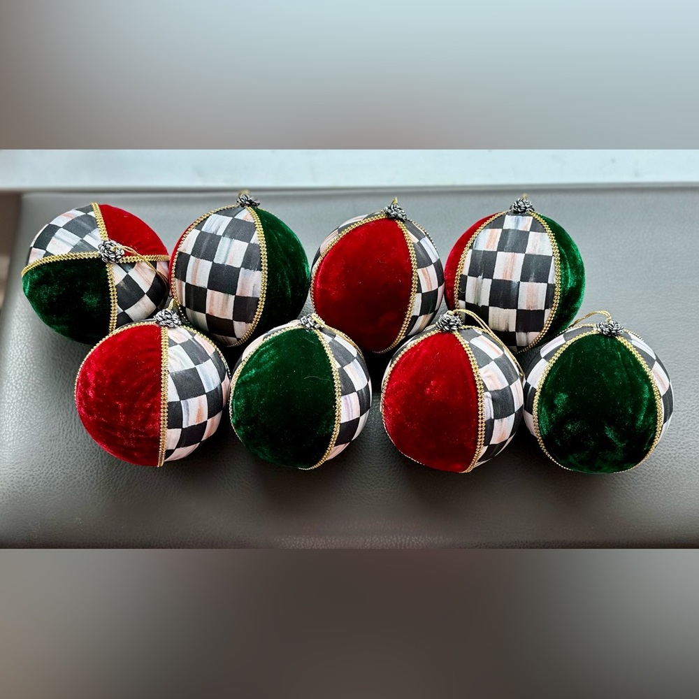 Mackenzie-Childs Velvet Large Ball Ornaments